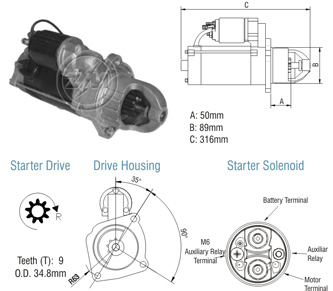 8013004 Arranque Mercedes Benz 1215/ 1218/ 1418/ 2423/ 712/ 914/ 915/ 1418/ 1618 24 Volt
