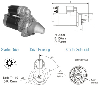 8013006 Arranque Ford F250/ 350/ 4000 12 Volt