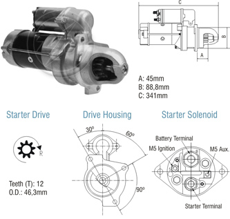 8028011 Arranque Bobcat 12 Volt