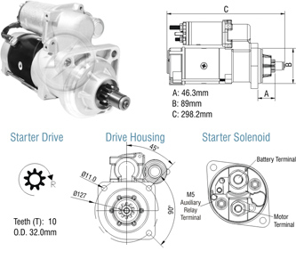 8029003 Arranque Ford Cargo/ Volkswagen 15-190/ 17-250 12 Volt