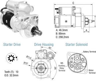 8029003 Arranque Ford Cargo/ Volkswagen 15-190/ 17-250 12 Volt