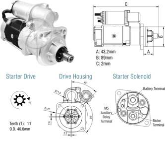 8029101 Arranque Mercedes Benz 1720/ 1721/ 1420/ 1621/ 1623 24 Volt