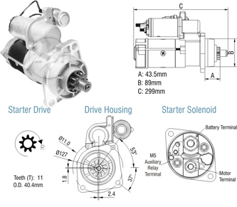 8029102 Arranque Mercedes Benz 1215/ 1218/ 1418/ 1718 24 Volt
