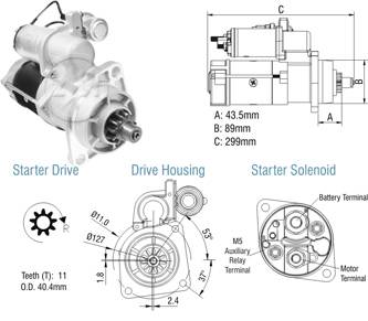 8029102 Arranque Mercedes Benz 1215/ 1218/ 1418/ 1718 24 Volt