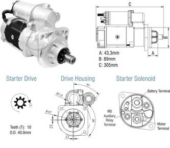 8029104 Arranque Volkswagen 10-150/ 13-180/ 15-190/ 17-250 24 Volt