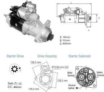 8038001 Arranque Volkswagen 17-320/ 18-310/ 18-320/ 19-360/ 19-370/ 24-320 24 Volt