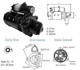 8045001 Arranque Ford Cargo motor Cummins 6CTAA 8,3 litros - VW Camiones 12v