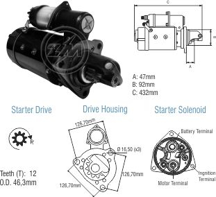 8045002 Arranque Volkswagen 18-310 Titan/ Tractor motor Cummins 24 Volt