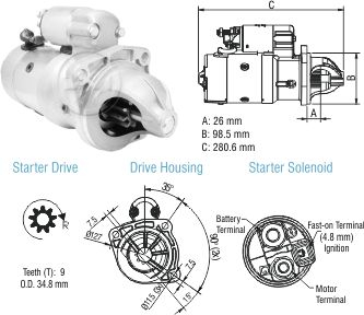 8048002 Arranque Ford F100/ F1000/ F14000 12 Volt