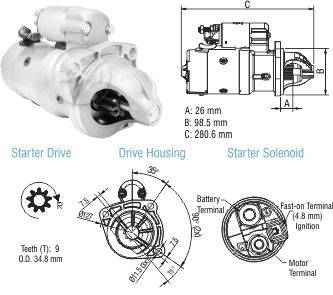 8048009 Arranque Agrale 12 Volt