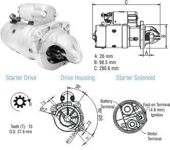 8048010 Arranque Agrale 12 Volt