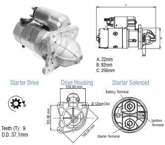 8048014 Arranque Mercedes Benz Sprinter/ Ford F1000/ Chevrolet Blazer 12 Volt