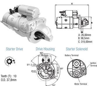 8048501 Arranque Volvo MWM/ Iveco motor MWM 24v. 5kw