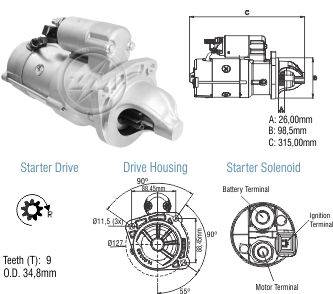 8048503 Arranque Agrale MWM/ Volvo camiones/ Iveco camiones serie X-10Y229 24v 5kw