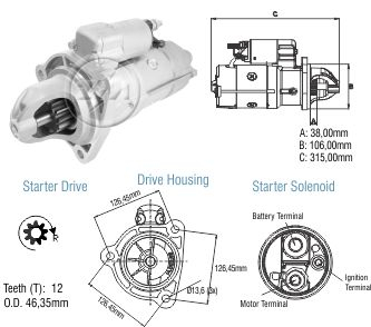 8048504 Arranque Volkswagen Titan 18310/ 26220/ 17310/ 26310 Cummins 8.3 24v 5kw