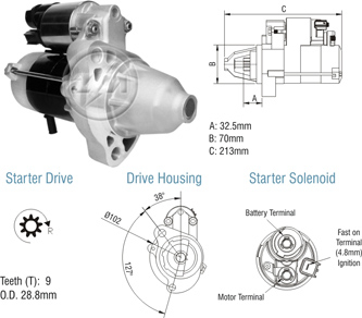 8070502 Arranque Honda Fit 12 Volt