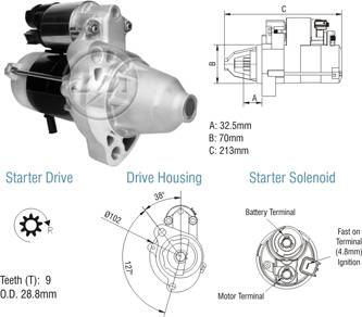 8070502 Arranque Honda Fit 12 Volt