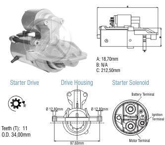 8076105 Arranque Ford Focus/ Volvo C30/ C50/ S40/ V50 12 Volt