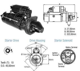 8082501 Arranque Case/ New Holland tractores 12v.