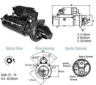 8082501 Arranque Case/ New Holland tractores 12v.
