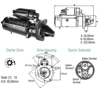 8082502 Arranque Case/ New Holland tractores 12v 3kw.