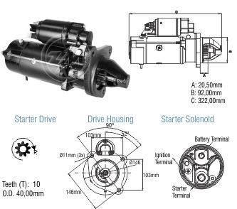 8082502 Arranque Case/ New Holland tractores 12v 3kw.