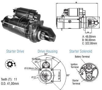 8082503 Arranque Case/ Valtra/ Massey Ferguson 12v 4.2kw.