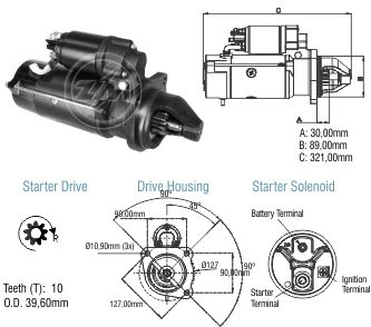 8082504 Arranque Massey Ferguson/ Perkins/ Valmet 12v 3kw.