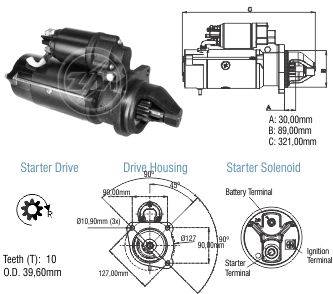 8082504 Arranque Massey Ferguson/ Perkins/ Valmet 12v 3kw.