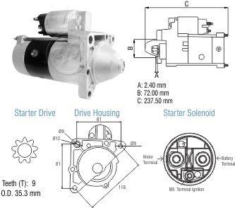 8099301 Arranque Renault Master 2.8/ 2.8 Mitsubishi 12 Volt