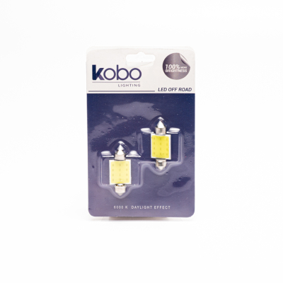 LEDTUB36COB12 LED SEÑALIZACION COB BLISTER X 2 TUBULAR - FESTOON LED COB 36MM BLANCO 12V BLISTER X 2 UNIDADES