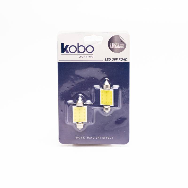 LEDTUB36COB12 LED SEÑALIZACION COB BLISTER X 2 TUBULAR - FESTOON LED COB 36MM BLANCO 12V BLISTER X 2 UNIDADES