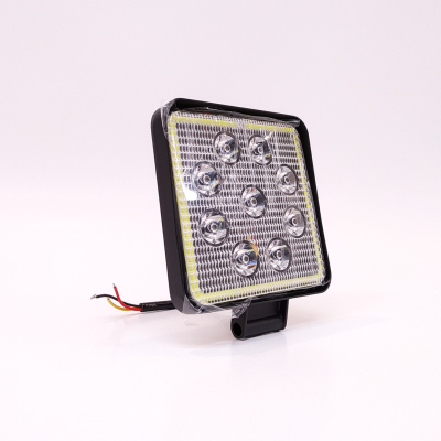 DJ1012AHALO OFF ROAD FARO DE LED FARO DE LED CUADRADO - 9 LED 27W BLANCO CON AUREOLA AMBAR 10.8x2x11CM
