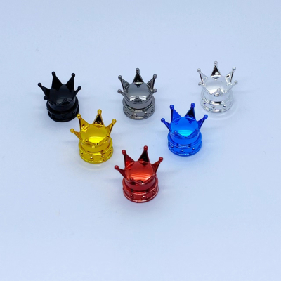 TV020 JUEGO DE TAPITAS DE VALVULA TUNNING SET X 4 PCS CORONA REY PLATEADAS