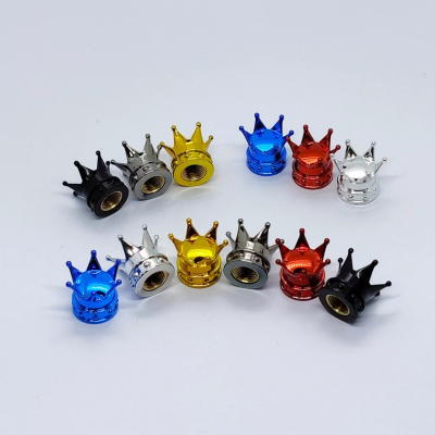 TV024 JUEGO DE TAPITAS DE VALVULA TUNNING SET X 4 PCS CORONA REY ROSAS