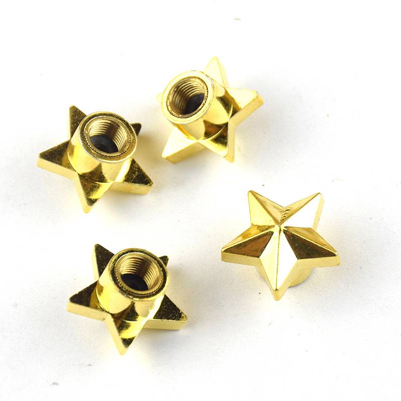 TV056 JUEGO DE TAPITAS DE VALVULA TUNNING SET X 4 PCS ESTRELLA PLATEADAS