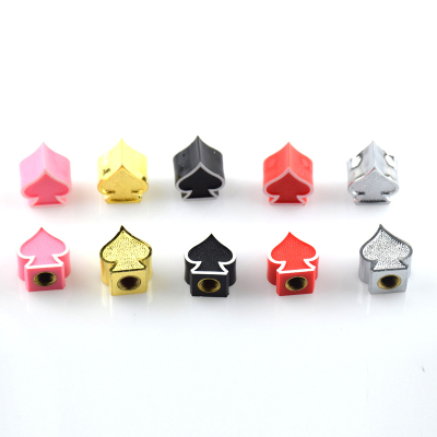 TV068 JUEGO DE TAPITAS DE VALVULA TUNNING SET X 4 PCS PICS POKER PLATEADAS