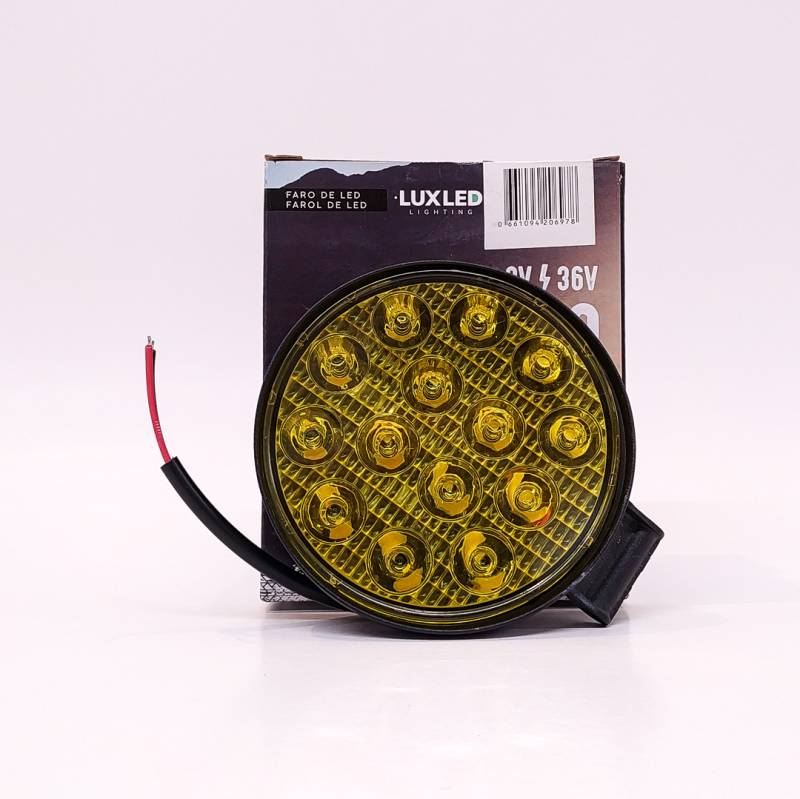 DJ3914AMBMB OFF ROAD FARO DE LED UNIVERSAL FARO DE LED CIRULAR 48 WATTS (16 LED  3 WATTS) COLOR AMBAR 12V/24V - HAZ DE LUZ SPOT -