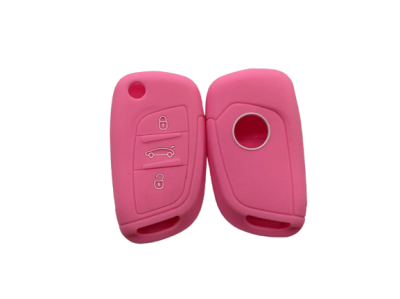 KU-CULLA167 CUBRE LLAVE DE SILICONA CITROEN DS4 NAVAJA 3 BOTONES - COLOR ROSA