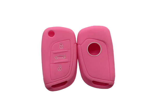 KU-CULLA167 CUBRE LLAVE DE SILICONA CITROEN DS4 NAVAJA 3 BOTONES - COLOR ROSA