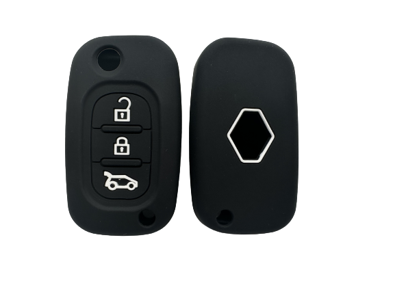 KU-CULLA192 CUBRE LLAVE DE SILICONA RENAUL FLUENCE NAVAJA 3 BOTONES - COLOR NEGRO
