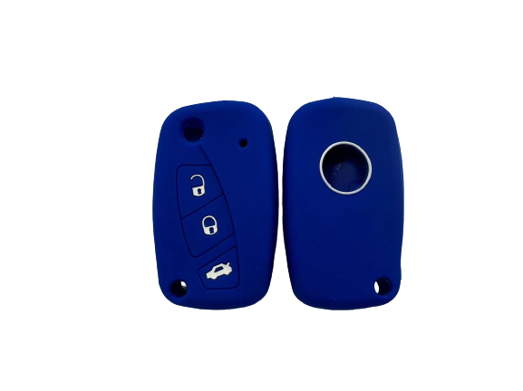 KU-CULLA215 CUBRE LLAVE DE SILICONA FIAT QUBO - DUCATO - 500 - DOBLO - BRAVO - COLOR AZUL