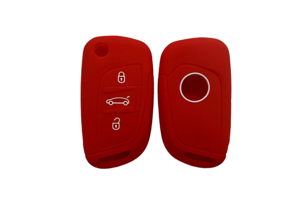 KU-CULLA166 CUBRE LLAVE DE SILICONA CITROEN DS4 NAVAJA 3 BOTONES - COLOR ROJO