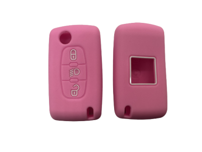 KU-CULLA153 CUBRE LLAVE DE SILICONA CITROEN C4 PICASSO - AIRCROSS - 3 BOTONES COLOR ROSA