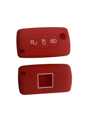 KU-CULLA152 CUBRE LLAVE DE SILICONA CITROEN C4 PICASSO - AIRCROSS - 3 BOTONES COLOR ROJO