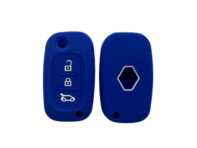KU-CULLA193 CUBRE LLAVE DE SILICONA RENAUL FLUENCE NAVAJA 3 BOTONES - COLOR AZUL