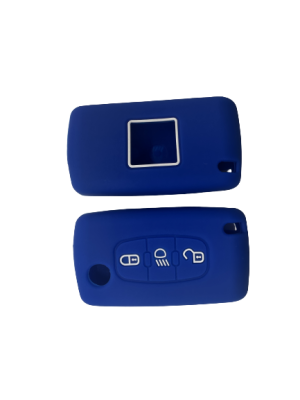 KU-CULLA151 CUBRE LLAVE DE SILICONA CITROEN C4 PICASSO - AIRCROSS - 3 BOTONES COLOR AZUL