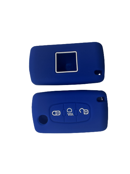 KU-CULLA151 CUBRE LLAVE DE SILICONA CITROEN C4 PICASSO - AIRCROSS - 3 BOTONES COLOR AZUL
