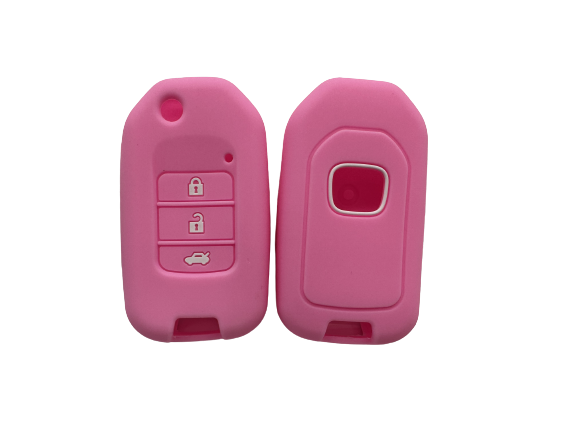KU-CULLA187 CUBRE LLAVE DE SILICONA HONDA CIVIC CRV LINEA NUEVA - 3 BOTONES - COLOR ROSA