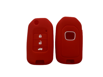 KU-CULLA186 CUBRE LLAVE DE SILICONA HONDA CIVIC CRV LINEA NUEVA - 3 BOTONES - COLOR ROJO